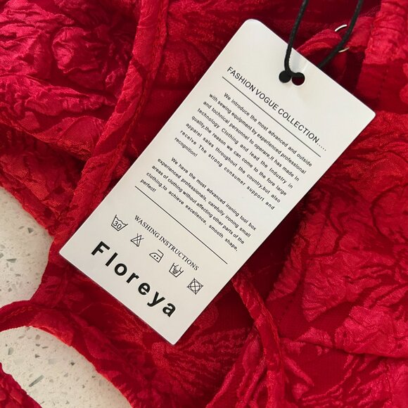 Shein Floreya Red Dress Size 10 - Picture 3 of 3